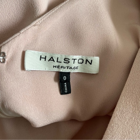 Halston Heritage V-Neck Flounce Sleeve Mini Cocktail Dress Pink Sz 0 - Picture 16 of 16